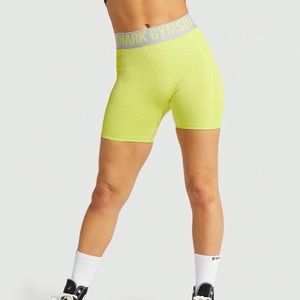 GYMSHARK | Lime Marl/Light Grey Flex Short | size S